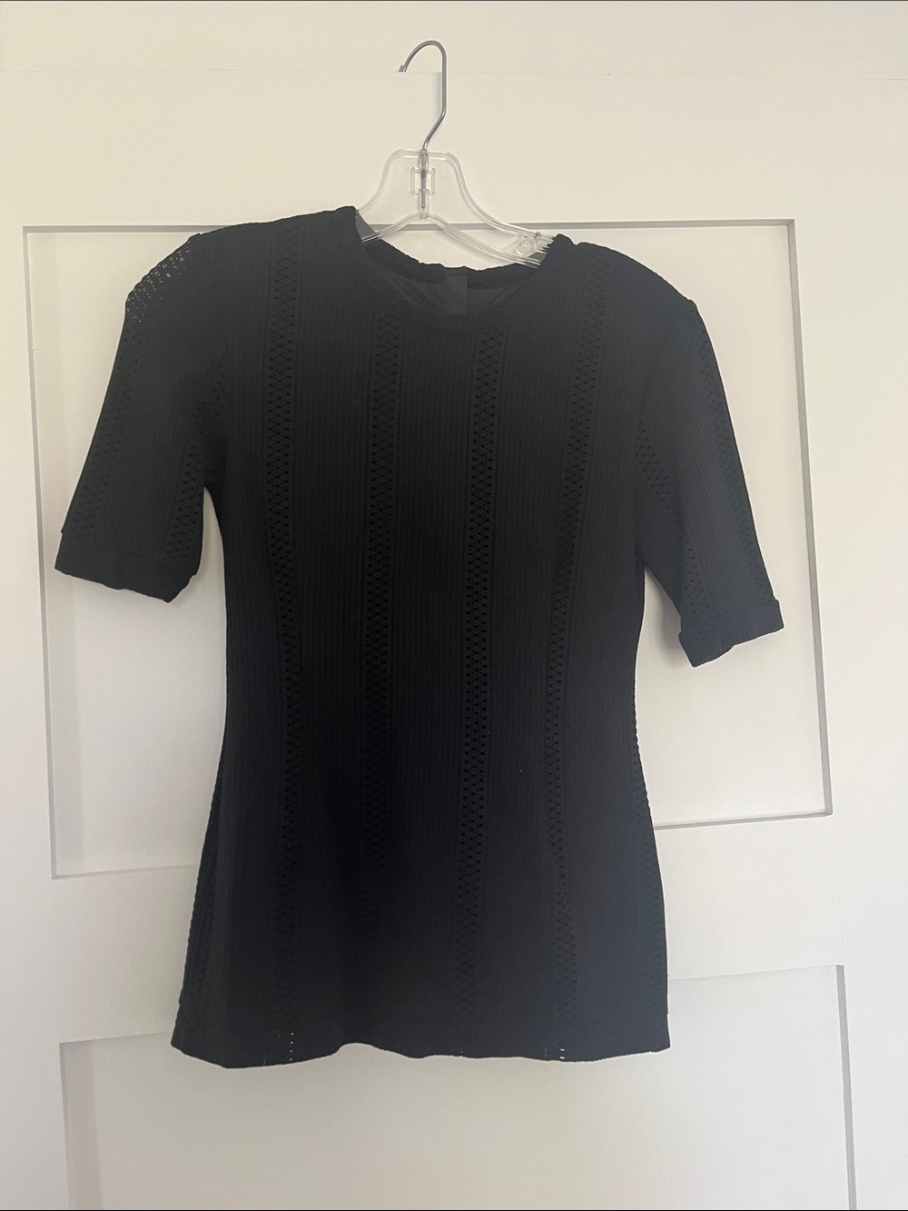 Rag & Bone Black Short-Sleeve Knit Top - Size Small